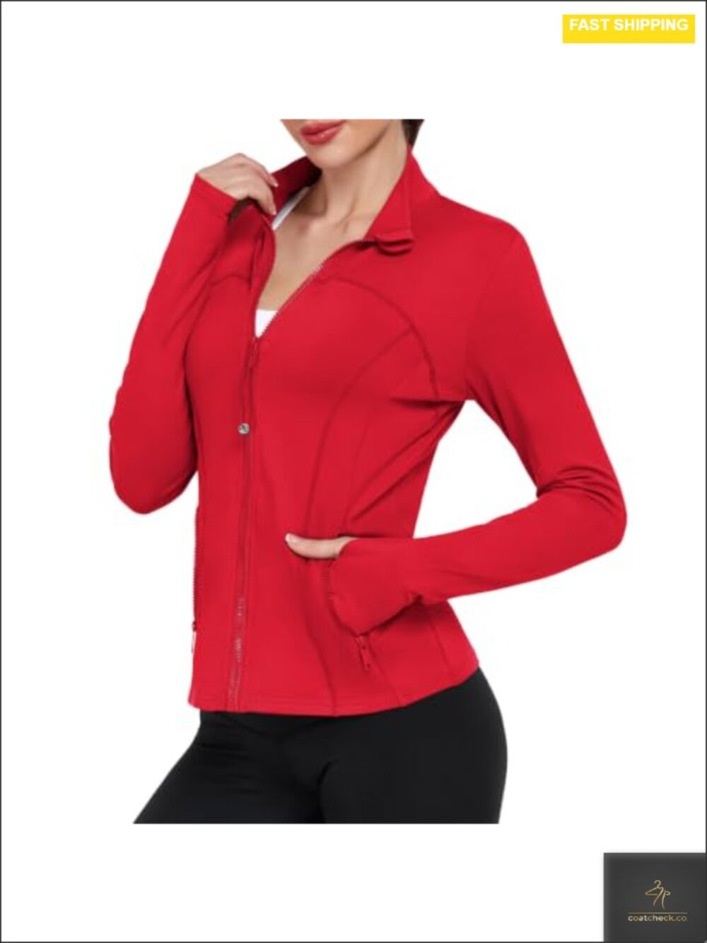 Women's Lightweight Full Zip Athletic Jacket Running Gym Activewear with